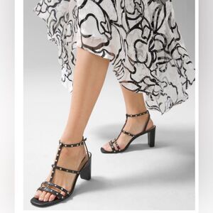 #officesiren 💃 WHBM SZ 7 Deep Plum Studded Gladiator Strappy Heeled Sandals